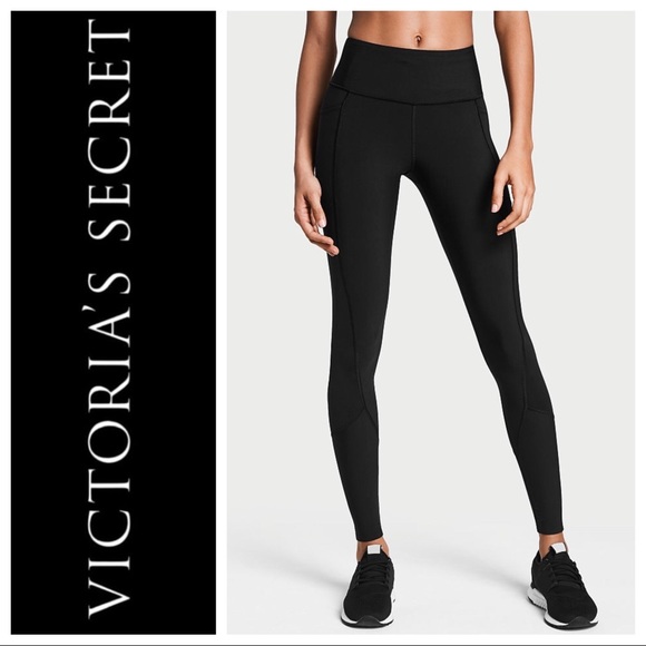 NEW VICTORIA/'S SECRET SPORT TOTAL KNOCKOUT BLACK POCKET TIGHT LEGGINGS PANTS XL